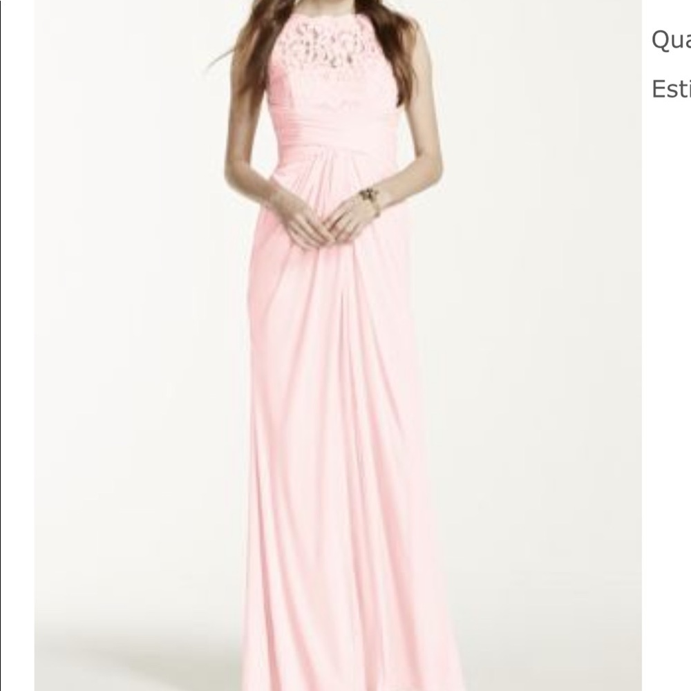 David’s bridal, petal pink dress, NWT size 6